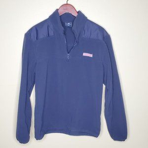 Vineyard Vines Men Navy Blue Fleece Quarter Zip Sz M